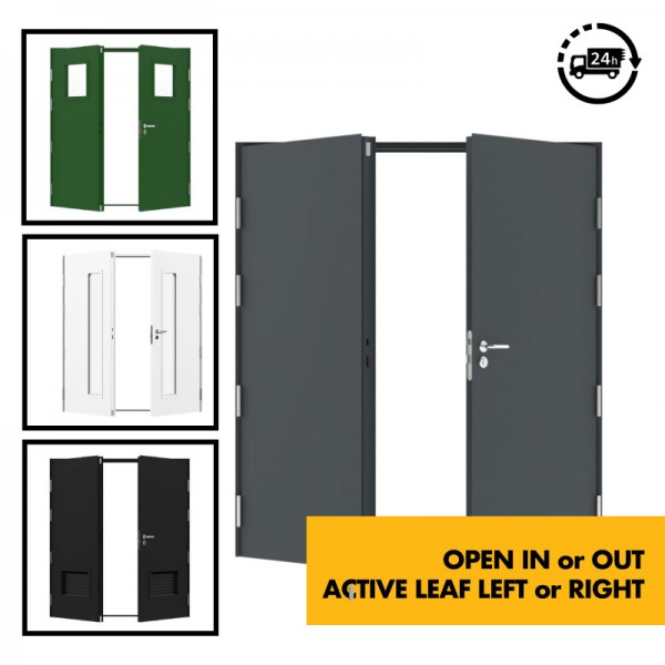 **Custom Sized / Made To Order/measure** Double Steel Security Personnel Pedestrian Door - Industrial Grade Exterior Outdoor Security Door 